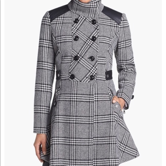 guess houndstooth coat